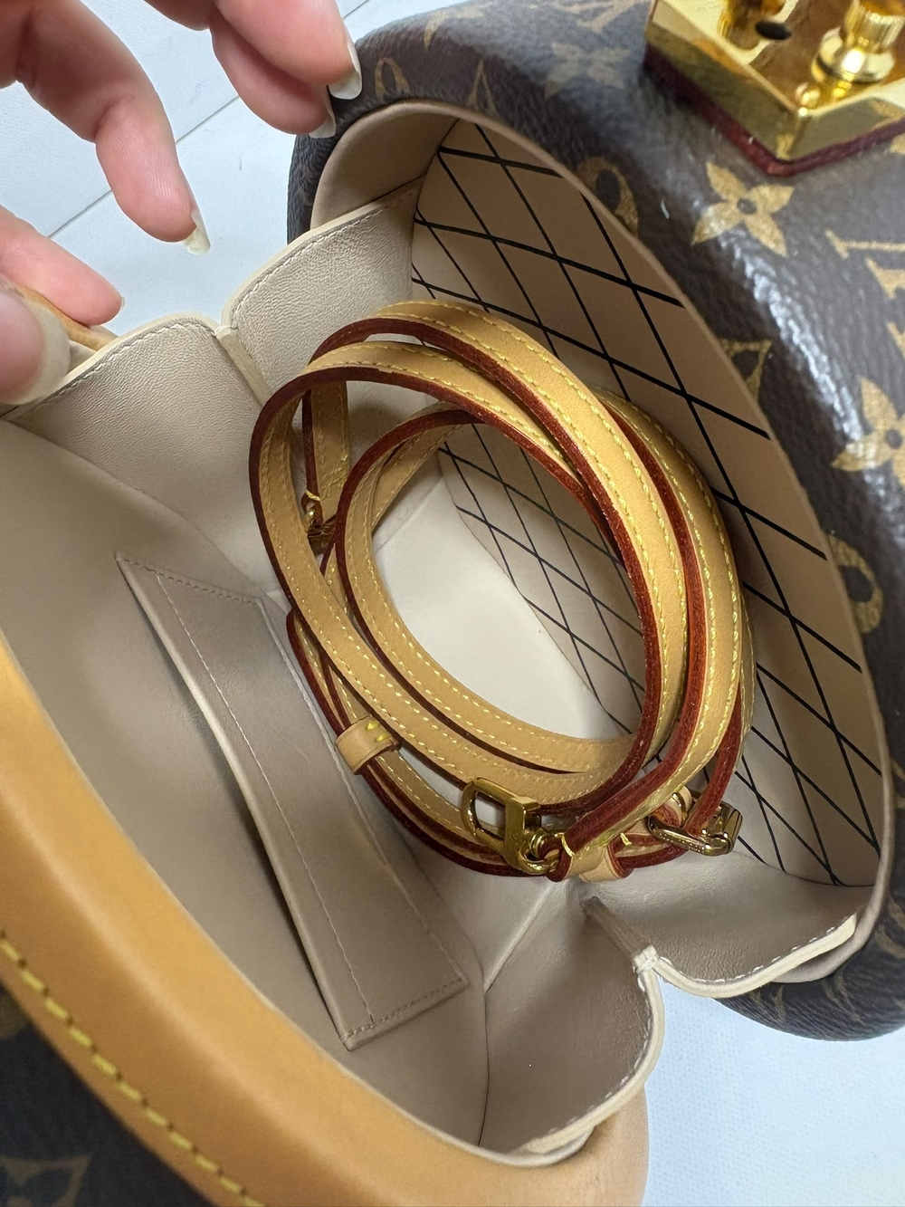 Louis Vuitton Brown Monogram Round Luggage Tag Bag - Picture 5 of 8
